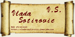 Vlada Sotirović vizit kartica
